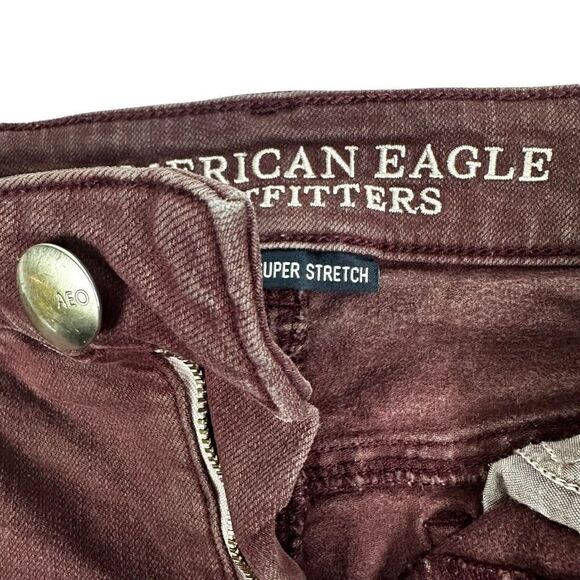 American Eagle Women's Hi-Rise Shortie size 4 Maroon - Picture 5 of 8